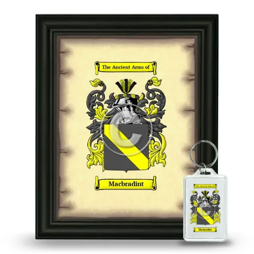 Macbradint Framed Coat of Arms and Keychain - Black