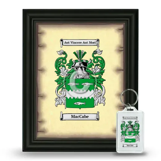 MacCabe Framed Coat of Arms and Keychain - Black