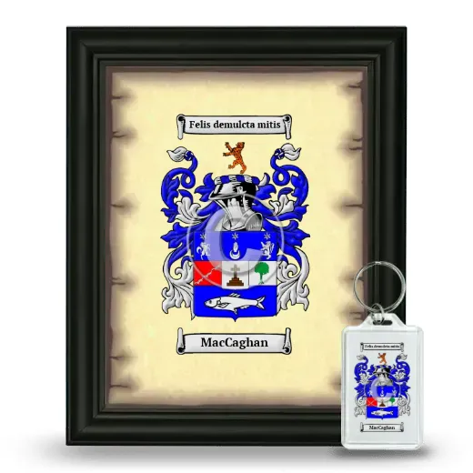 MacCaghan Framed Coat of Arms and Keychain - Black