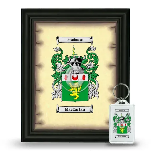 MacCartan Framed Coat of Arms and Keychain - Black