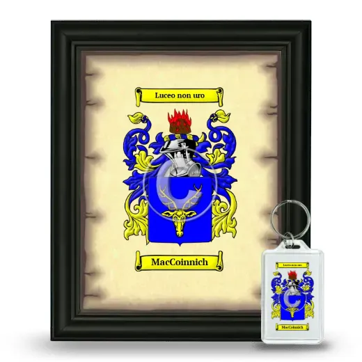 MacCoinnich Framed Coat of Arms and Keychain - Black