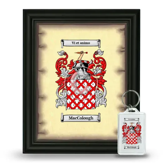 MacColough Framed Coat of Arms and Keychain - Black