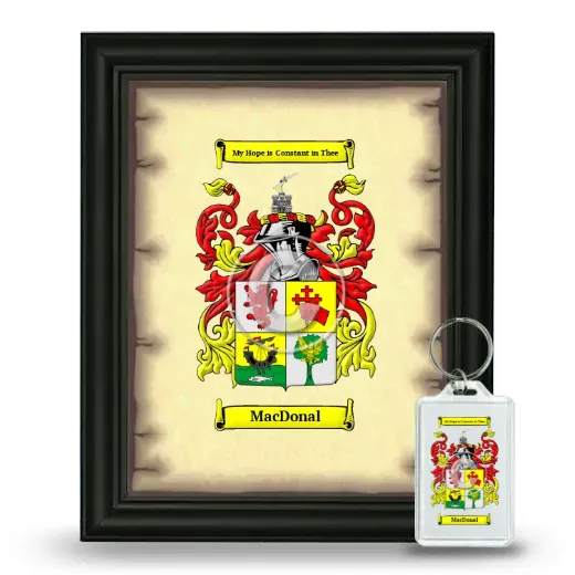 MacDonal Framed Coat of Arms and Keychain - Black