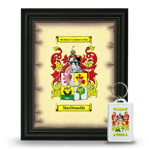 MacDonalds Framed Coat of Arms and Keychain - Black