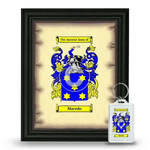 Macedo Framed Coat of Arms and Keychain - Black