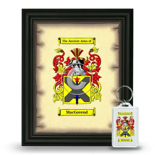 MacGovend Framed Coat of Arms and Keychain - Black