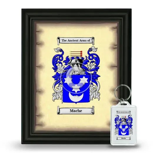 Mache Framed Coat of Arms and Keychain - Black