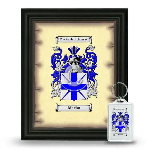 Macho Framed Coat of Arms and Keychain - Black