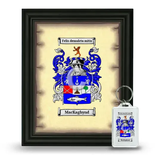 MacKaghynd Framed Coat of Arms and Keychain - Black