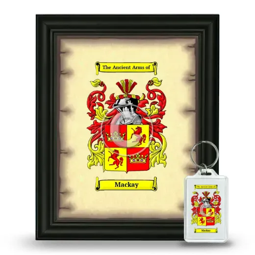 Mackay Framed Coat of Arms and Keychain - Black
