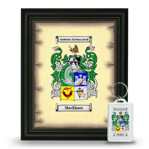 MacKinen Framed Coat of Arms and Keychain - Black