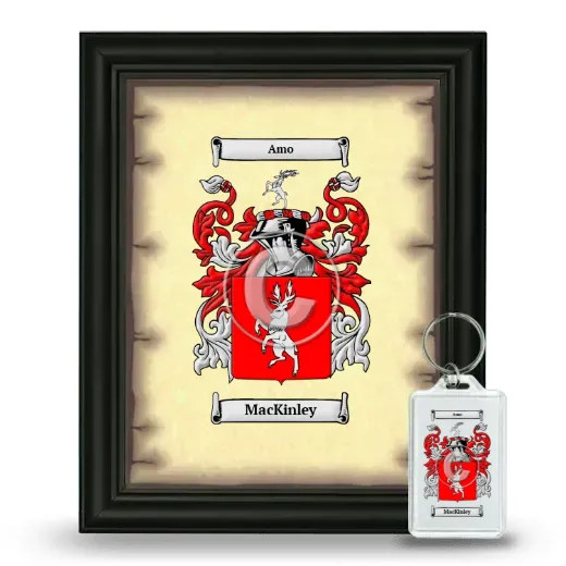 MacKinley Framed Coat of Arms and Keychain - Black