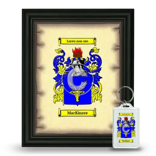 MacKinzee Framed Coat of Arms and Keychain - Black