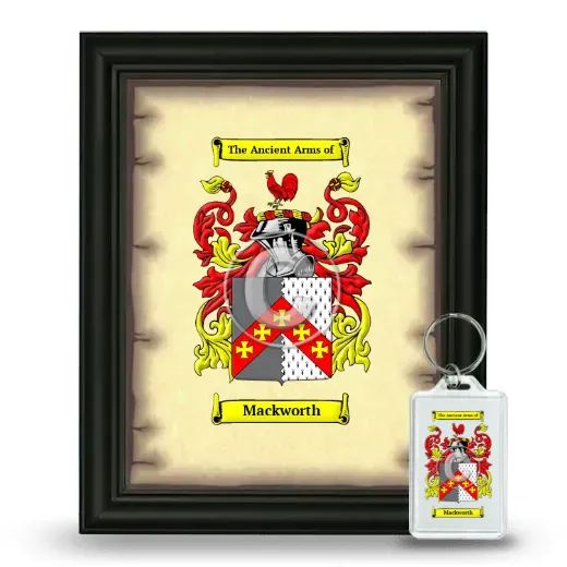 Mackworth Framed Coat of Arms and Keychain - Black