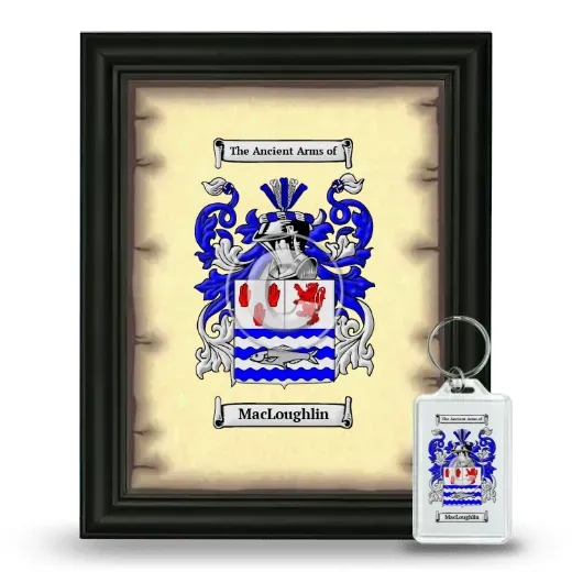 MacLoughlin Framed Coat of Arms and Keychain - Black