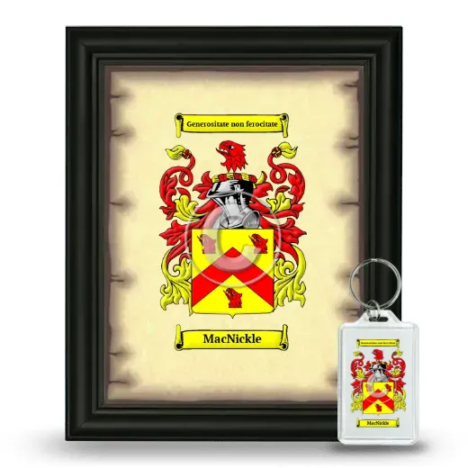 MacNickle Framed Coat of Arms and Keychain - Black