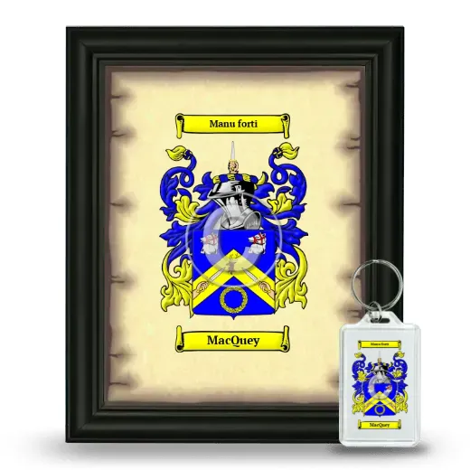 MacQuey Framed Coat of Arms and Keychain - Black