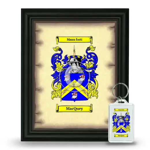 MacQuey Framed Coat of Arms and Keychain - Black