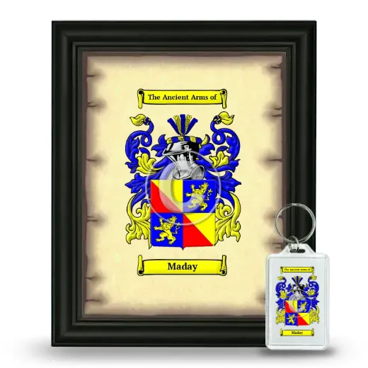 Maday Framed Coat of Arms and Keychain - Black