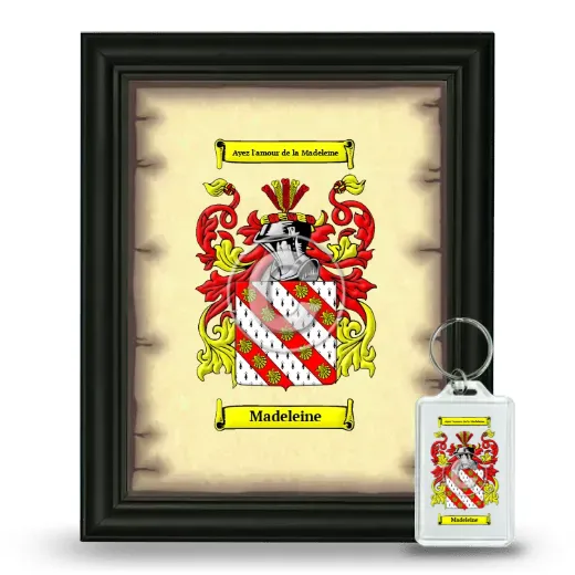 Madeleine Framed Coat of Arms and Keychain - Black