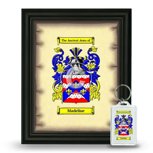 Madeline Framed Coat of Arms and Keychain - Black