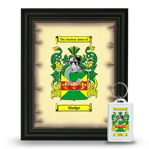 Madge Framed Coat of Arms and Keychain - Black