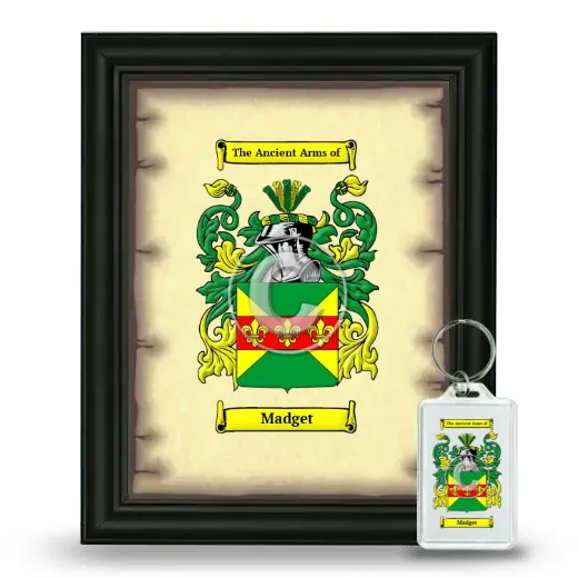 Madget Framed Coat of Arms and Keychain - Black