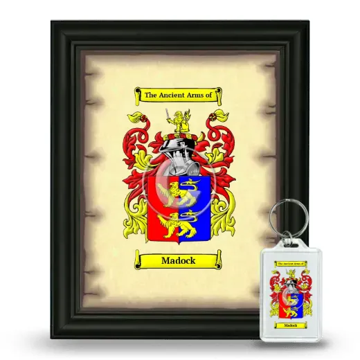 Madock Framed Coat of Arms and Keychain - Black