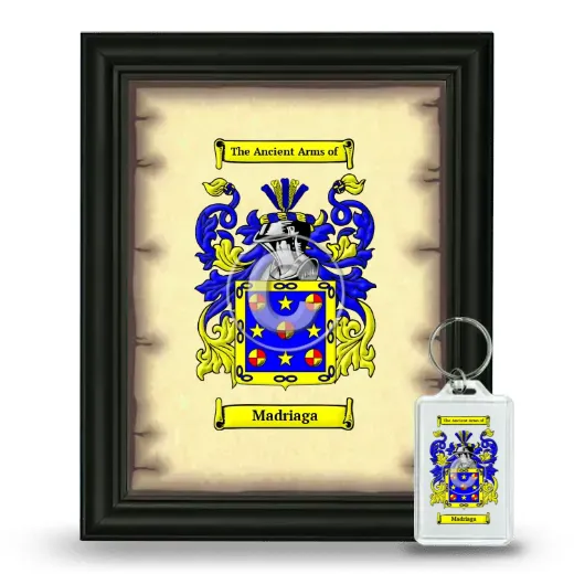Madriaga Framed Coat of Arms and Keychain - Black