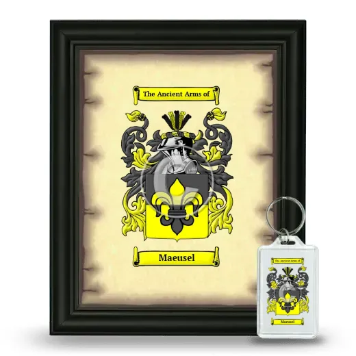 Maeusel Framed Coat of Arms and Keychain - Black