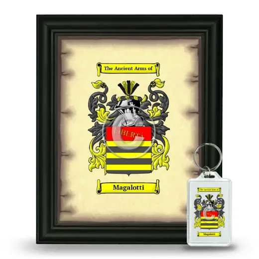 Magalotti Framed Coat of Arms and Keychain - Black