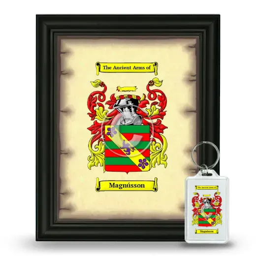 Magnússon Framed Coat of Arms and Keychain - Black