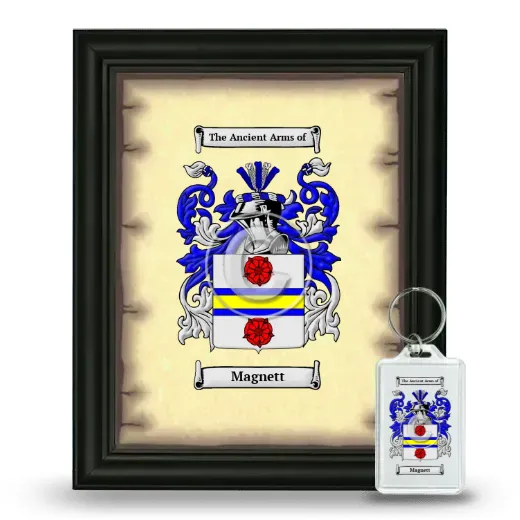 Magnett Framed Coat of Arms and Keychain - Black