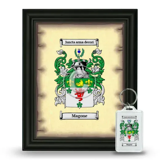 Magone Framed Coat of Arms and Keychain - Black