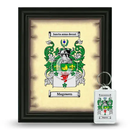 Magowen Framed Coat of Arms and Keychain - Black