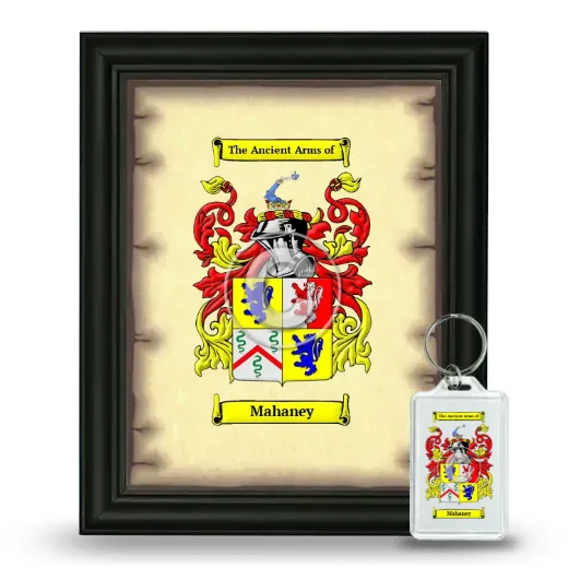 Mahaney Framed Coat of Arms and Keychain - Black