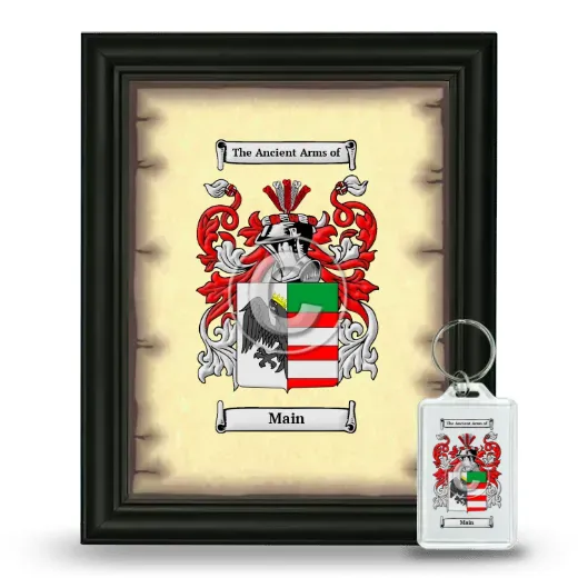 Main Framed Coat of Arms and Keychain - Black