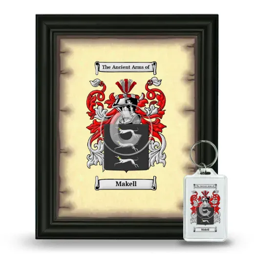 Makell Framed Coat of Arms and Keychain - Black