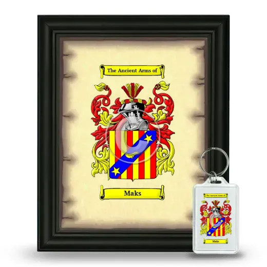 Maks Framed Coat of Arms and Keychain - Black