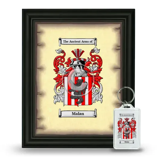 Malan Framed Coat of Arms and Keychain - Black