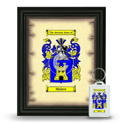 Malave Framed Coat of Arms and Keychain - Black
