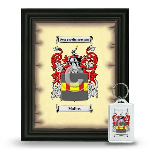 Malins Framed Coat of Arms and Keychain - Black