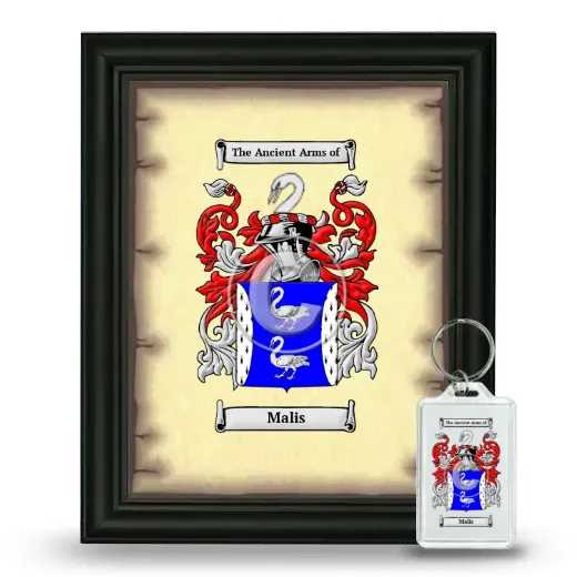 Malis Framed Coat of Arms and Keychain - Black