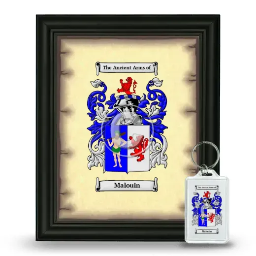 Malouin Framed Coat of Arms and Keychain - Black
