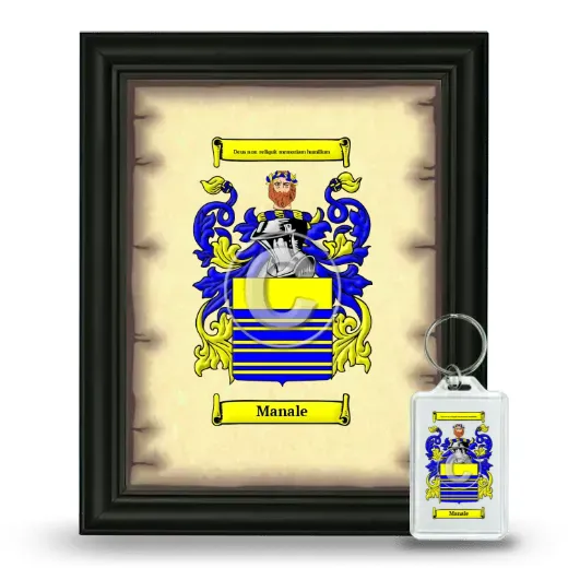 Manale Framed Coat of Arms and Keychain - Black