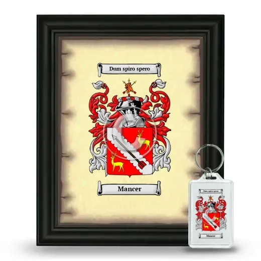 Mancer Framed Coat of Arms and Keychain - Black