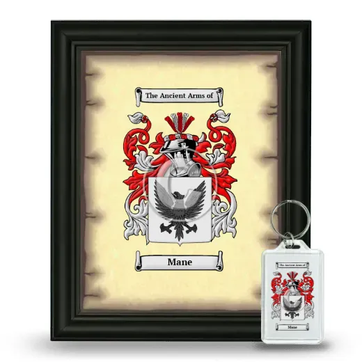 Mane Framed Coat of Arms and Keychain - Black
