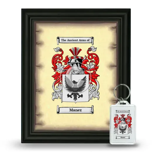 Manez Framed Coat of Arms and Keychain - Black