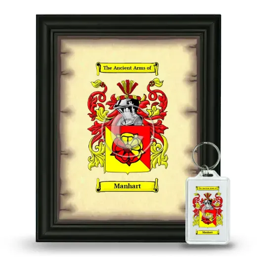 Manhart Framed Coat of Arms and Keychain - Black