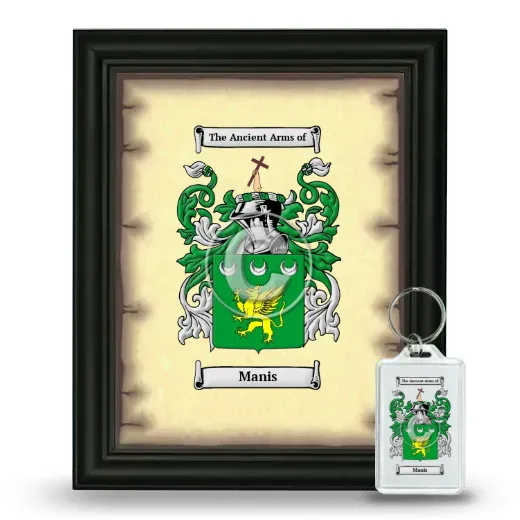 Manis Framed Coat of Arms and Keychain - Black